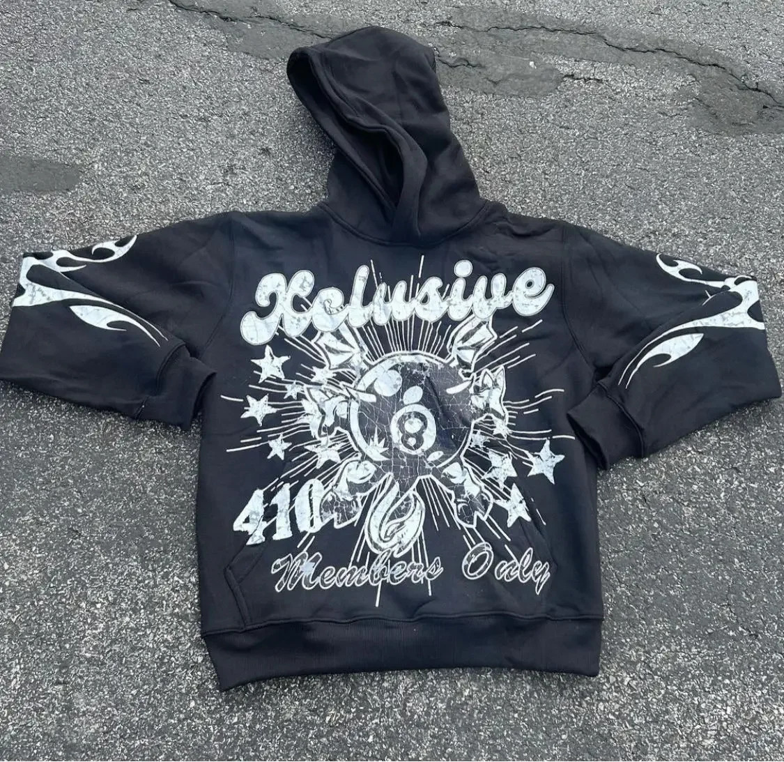 2024 American retro sweatshirt personalized zipper hoodie letter star trendy sweatshirt hip-hop couple street casual top 241031
