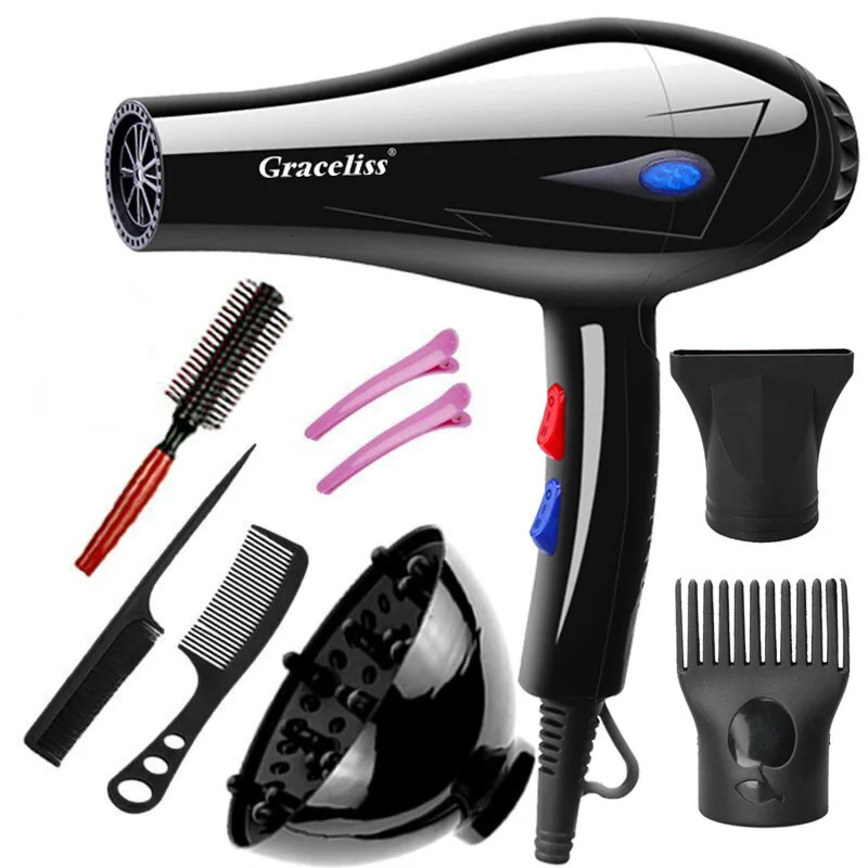1800W 2100W 110V US or 220V EU Plug Cold Wind Professional Hair Dryer Blow dryer Hairdryer For Hair Salon for Household Use 241031