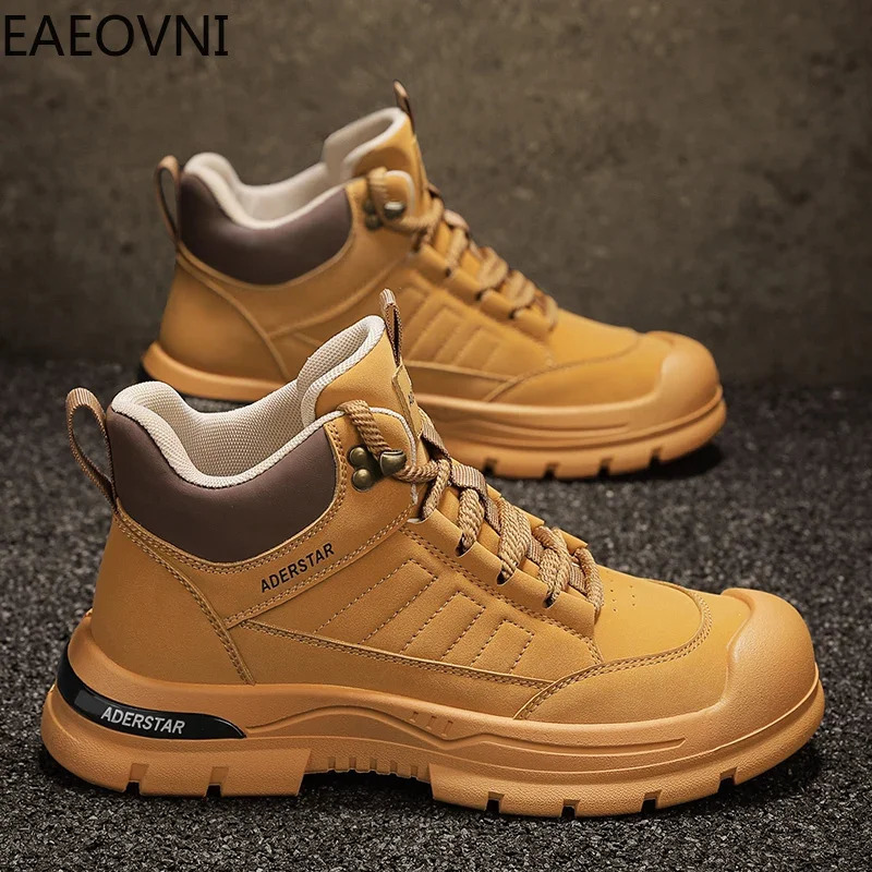 mens winter boots with lace up anti slip and waterproof EAEOVNI explosion-proof style to keep warm and fashionable high boots selling 241031