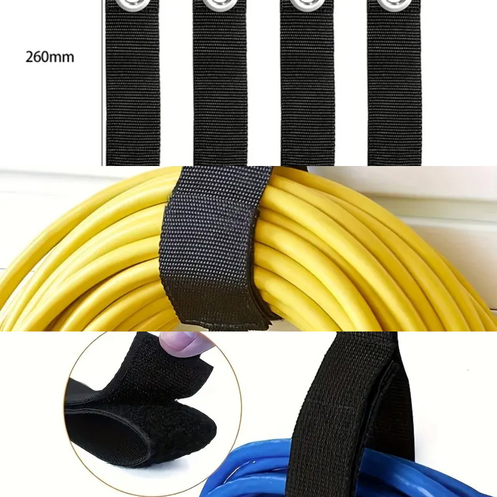 New 4Pcs Heavy Duty Practical Storage Home Garages Velcro Organizer Straps With Strong Load Bearing Capacity