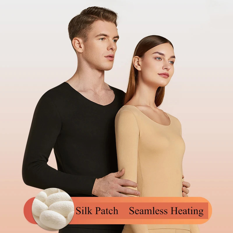 Womens Thermal Underwear Men Winter Clothes Seamless Thick Double Layer Warm Lingerie Women Thermal Clothing Set Woman 2 Pieces 241031