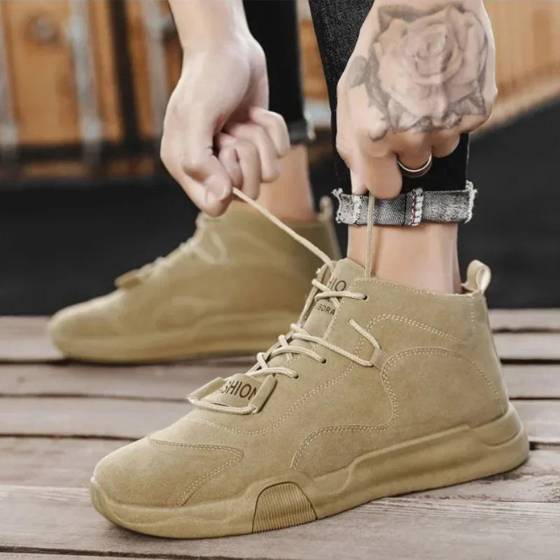 Anti slip work shoes mens industrial safety boots lace retro high-quality size 44 fashionable shoes 45 241031
