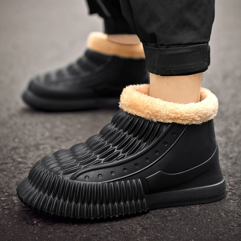 Yishen Mens Boots Fashion Trend Winter Warm Plush Cotton Shoes Mens Waterproof Snow Boots Botas Para Hombre Plus Size 39-46 241031