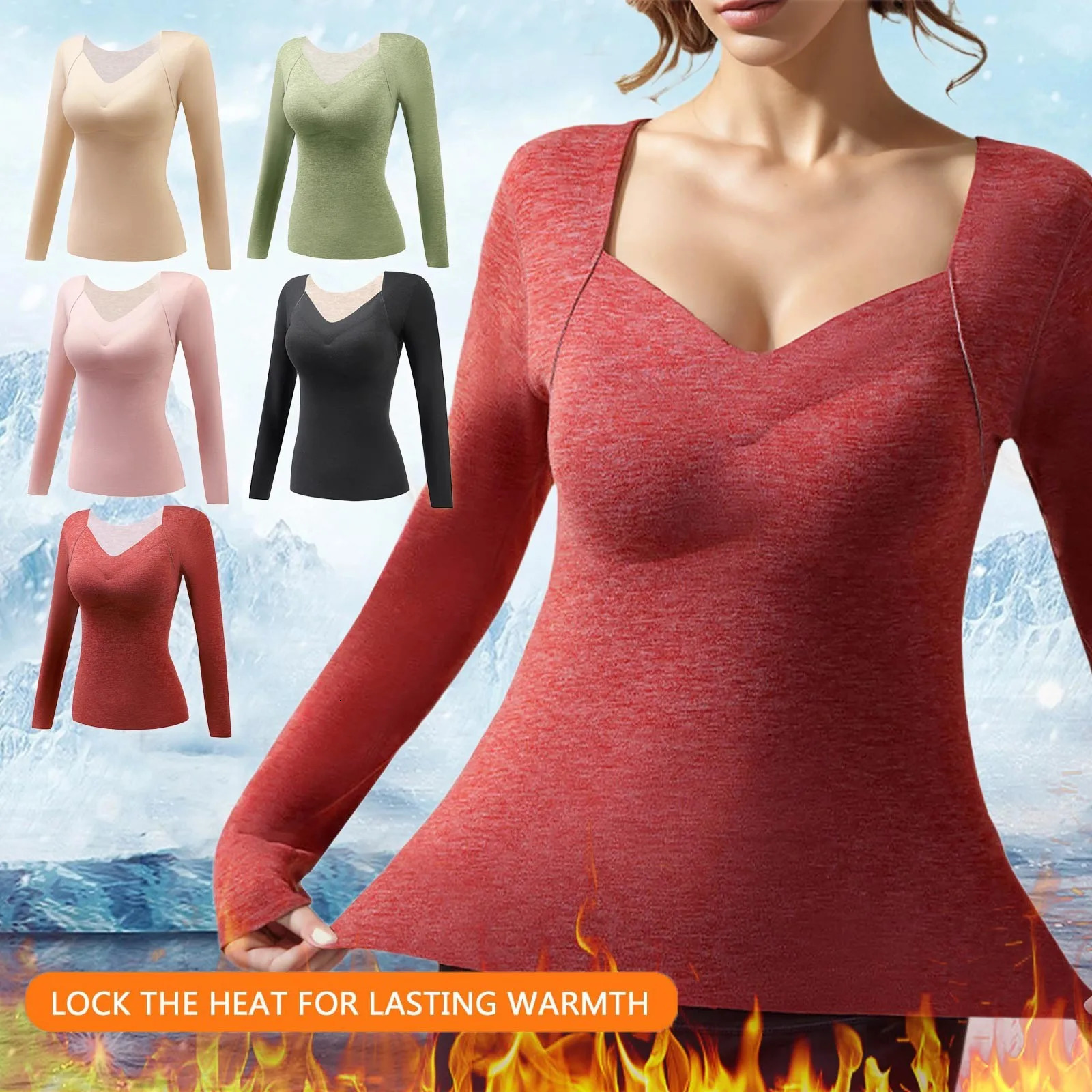 Winter Clothes Seamless Thick Double Layer Warm Lingerie Women Thermal Clothing Thermal Underwear Brushed Cold Weather Tops 241031