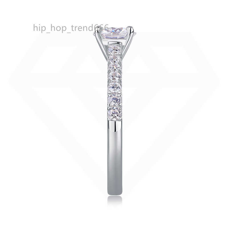 Fine Jewelry 18K White Gold 1CT Moissanite Engagement Ring Luxury Moissanite Diamond Wedding Ring