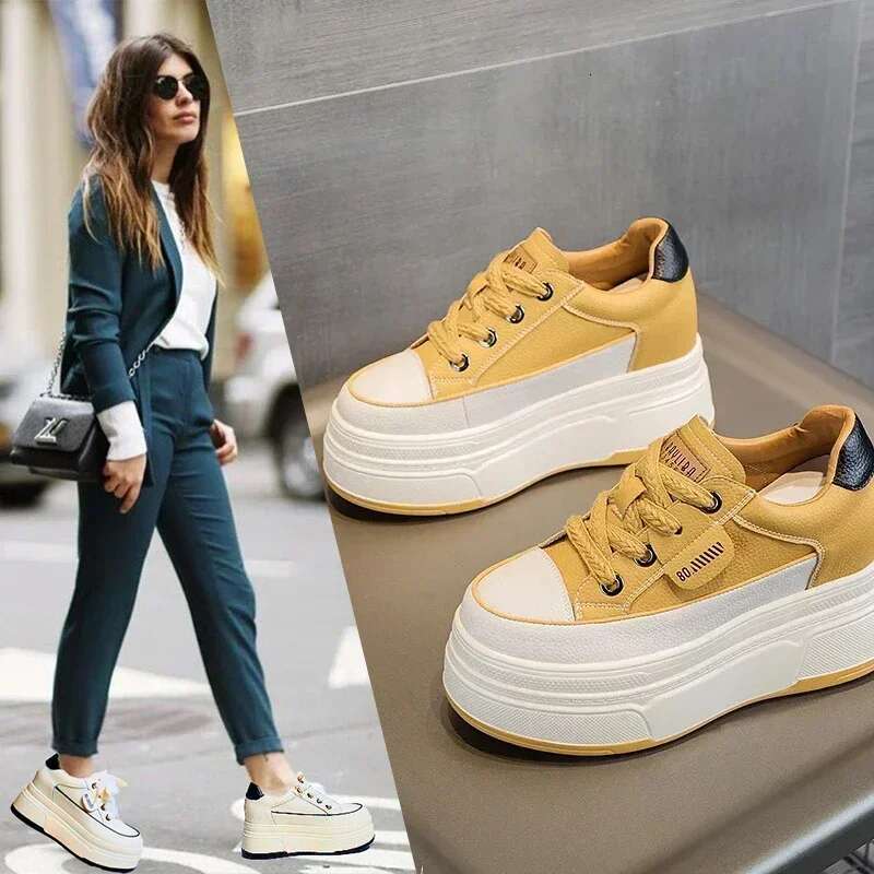 Fujin 9cm Cow Suede Genuine Leather Women Vulcanized Platform Wedge Skate Boarding High Brand Heels Casual Summer Shoes free shipping shoes