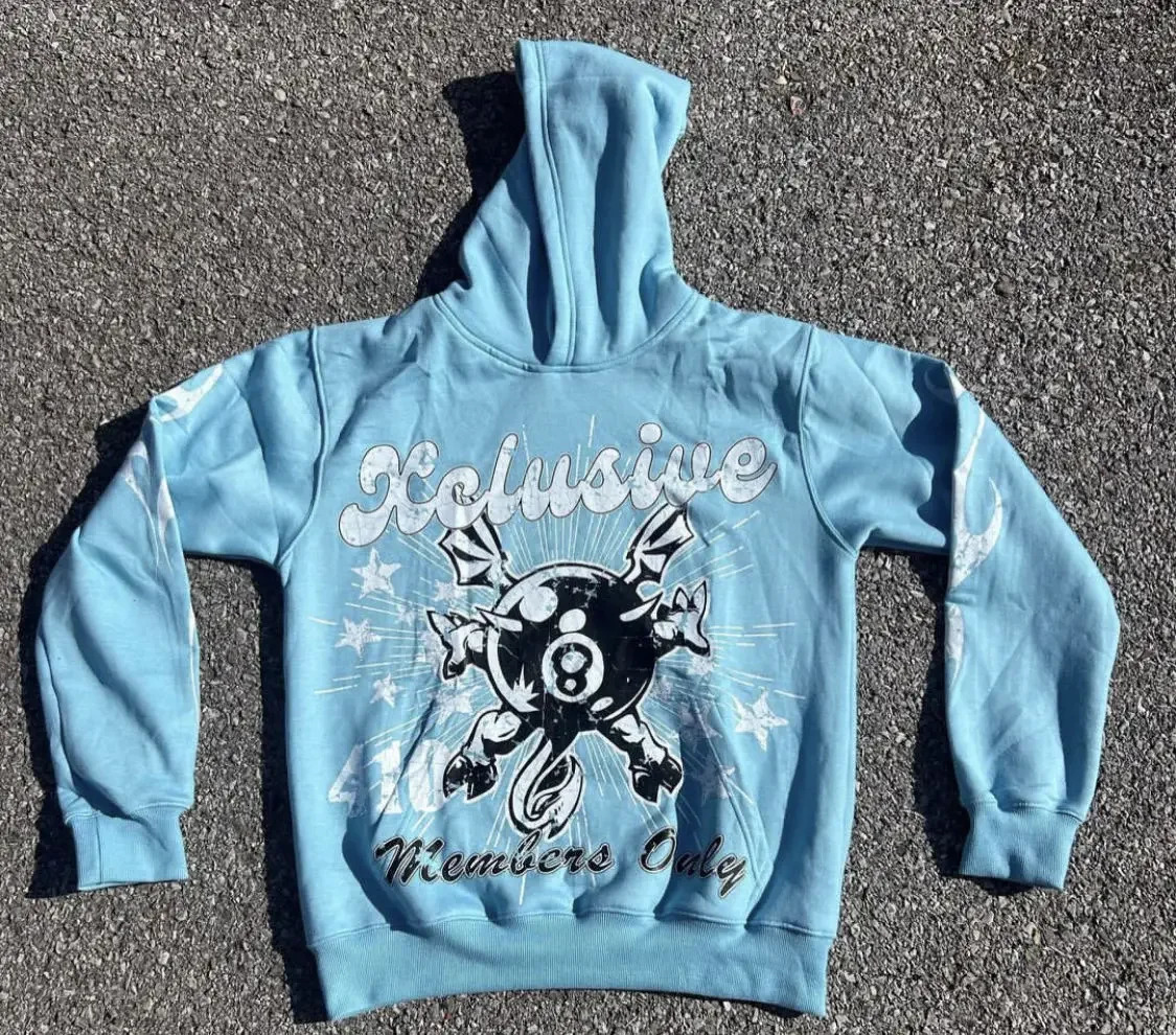 2024 American retro sweatshirt personalized zipper hoodie letter star trendy sweatshirt hip-hop couple street casual top 241031