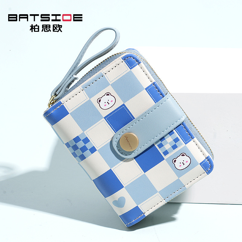 New designer British women's wallet checkered rabbit chessboard file storage lightweight luxury style college handbag