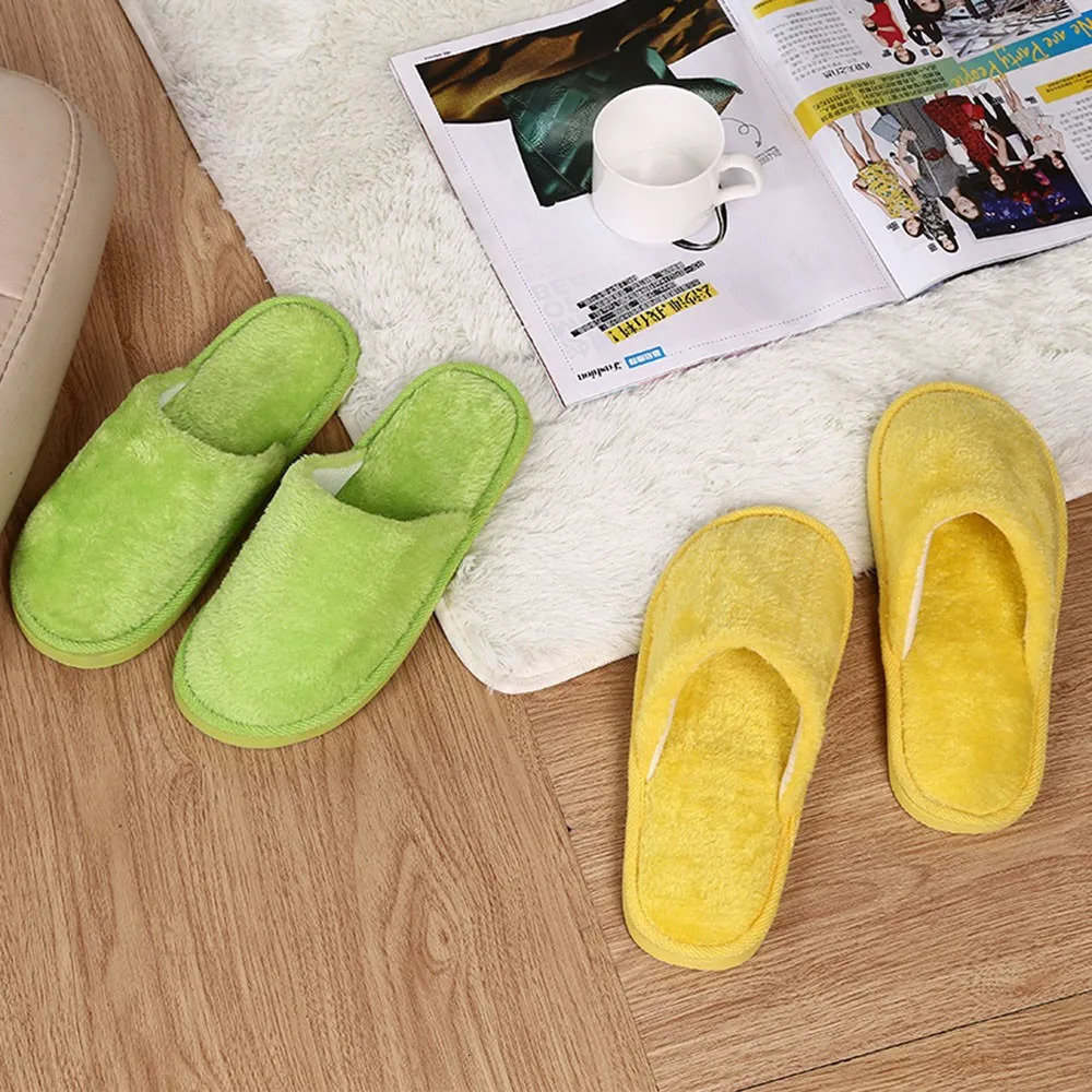 Mens Solid Colour Home Slippers Indoor Warm Thin Velvet Non Slip Slippers Comfortable Breathable Cotton Half Drag Slippers 241031