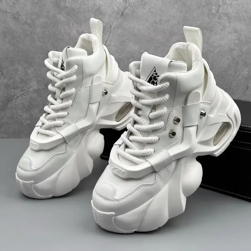 Brand Designer Men's Fashion High Top Platform Sneaker Street Trend Casual For Men Height Increasing Shoes Tenis2024