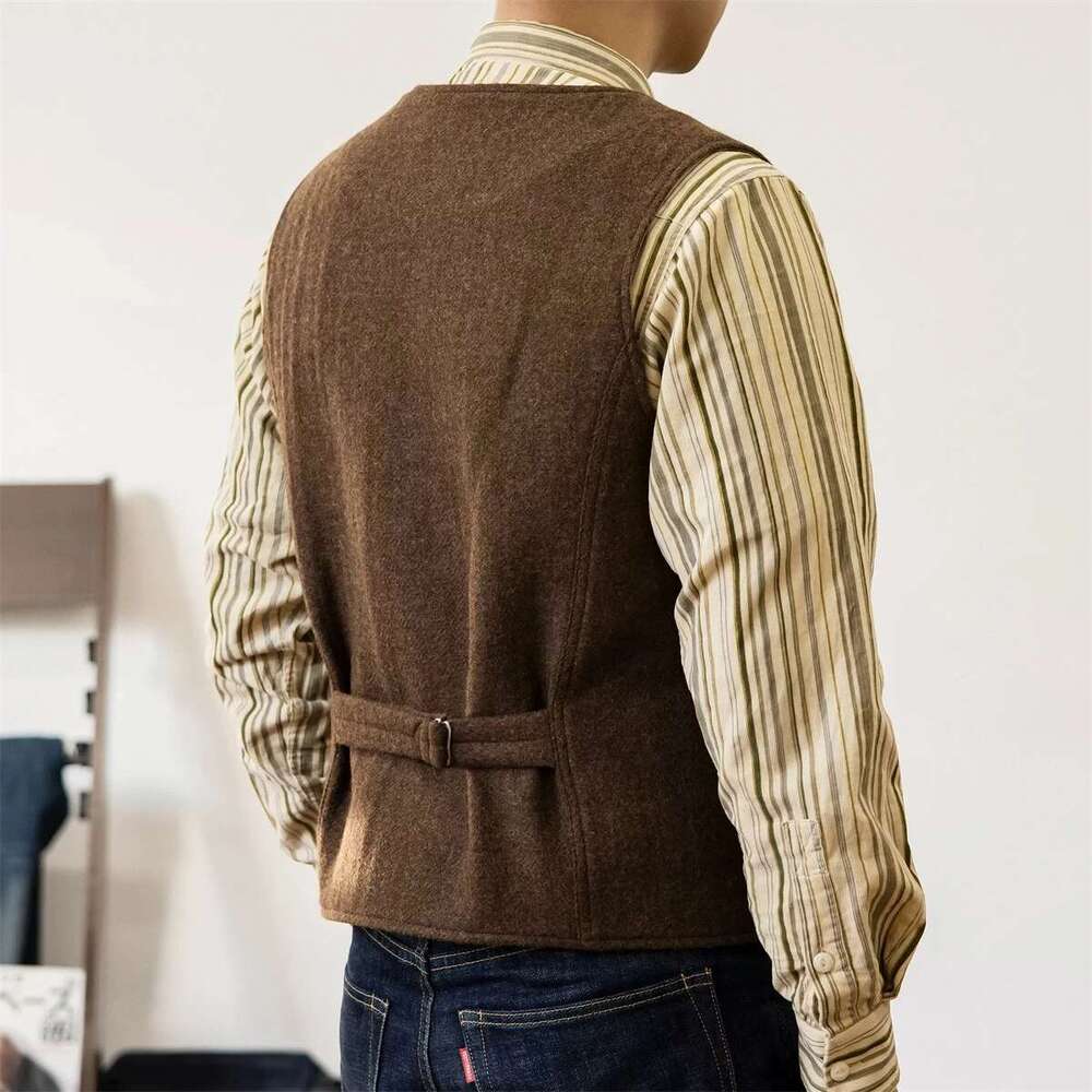 Red Tornado Heritage Style Wool Tweed Vest Outdoor Men's Multi-Pocket Work Waistcoat