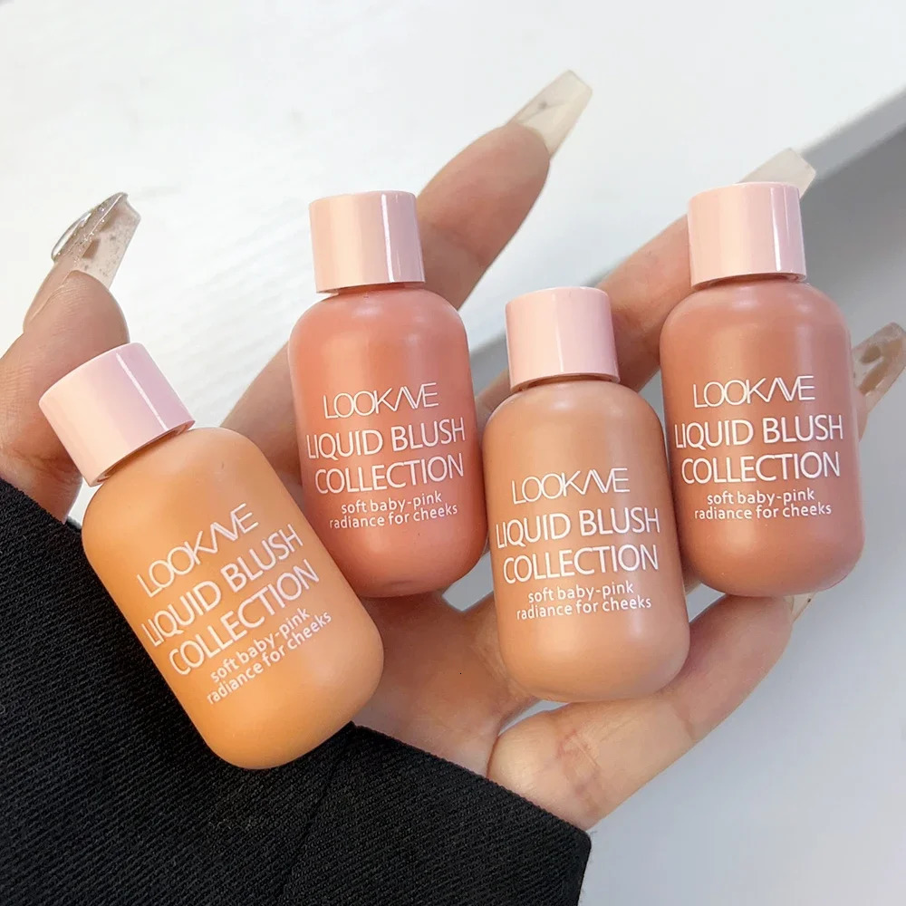 Mini Peach Pink Liquid Blush Waterproof Natural Cheek Blush Makeup Brighten Highlighter Professional Korean Makeup Cosmetic 241031