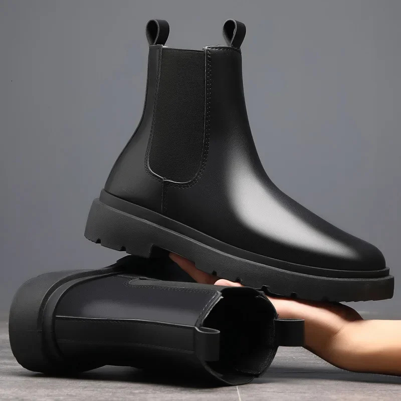 Womens boots Chelsea boots Mens casual leather cycling ankle boots Fashion waterproof shoes Mens boots 241031