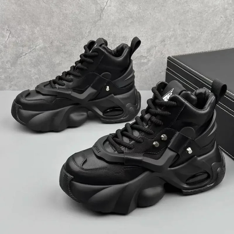 Brand Designer Men's Fashion High Top Platform Sneaker Street Trend Casual For Men Height Increasing Shoes Tenis2024