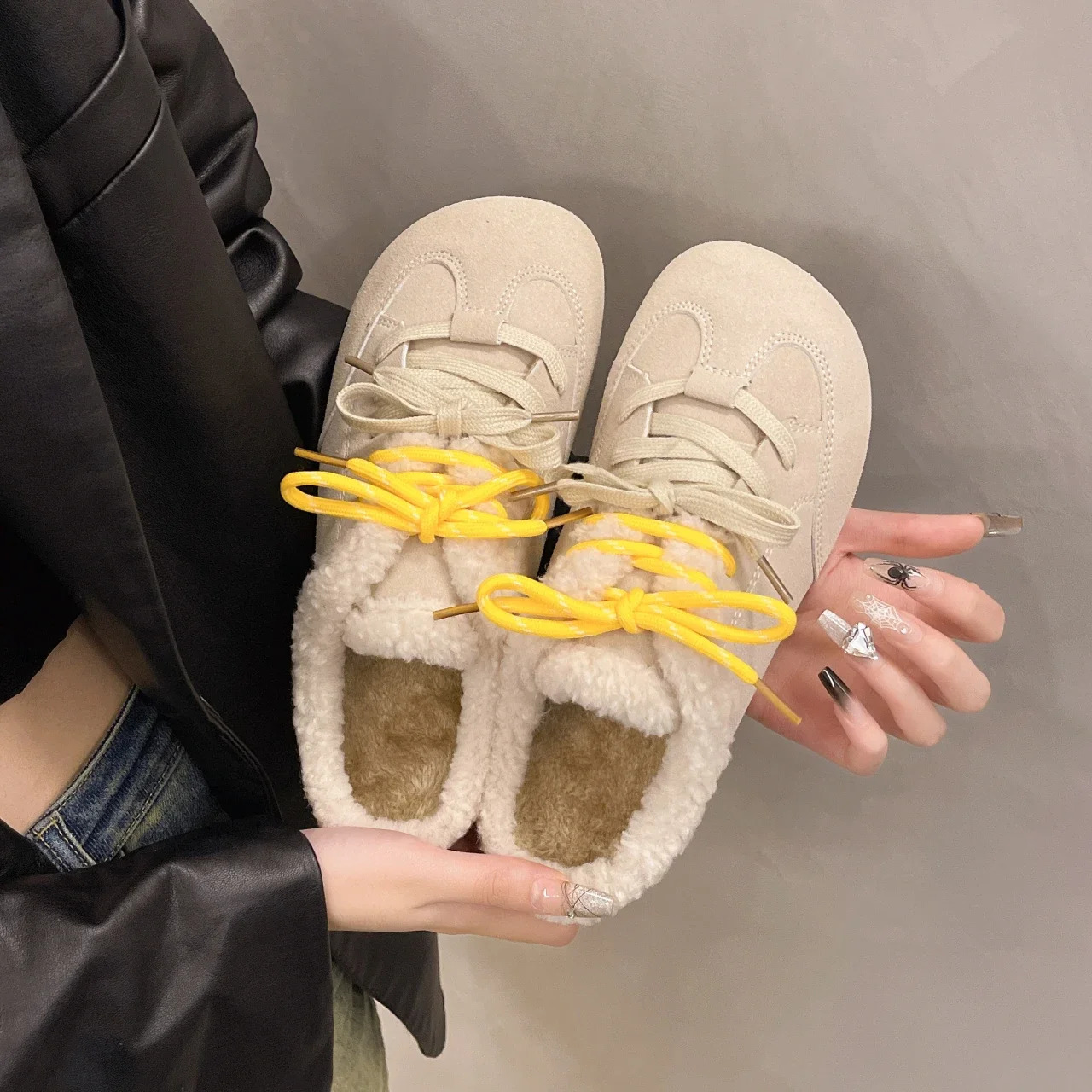 Autumn Winter Women Shoes Casual Flat Shoes Women Moccasins Soft Loafers Fashion Comfort Warm Plush Slip on Female Cotton Shoes 241031