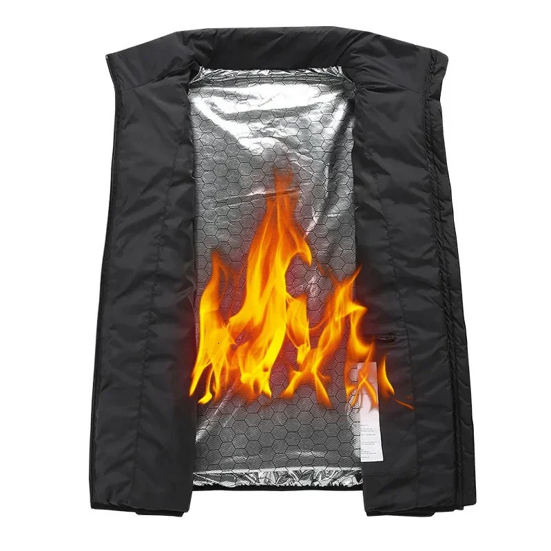 Zone 21 Heating Vest Mens USB Electric Heating Sleeveless Jacket Winter Smart Heating Clothes Ski Waterproof Down Cotton Coat 241031