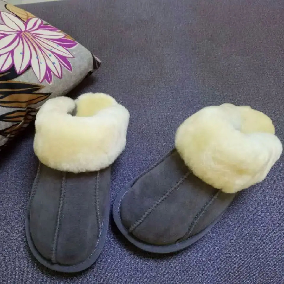 Nautil Sheepskin Fur integrated slider for mens and womens home sizes anti slip and odor proof 241031
