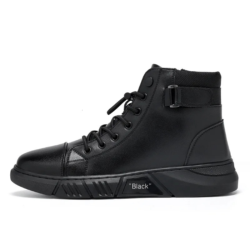 Mens boots leather casual platform boots zipper British style autumn winter fashion comfortable mens shoes ankle Botas De Hombre 241031