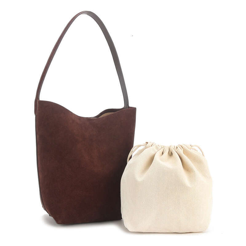 Suede Genuine Lady Tote Underarm Shoulder Bag,High End New In Large Capacity Cow Leather Bucket Handbag For Women