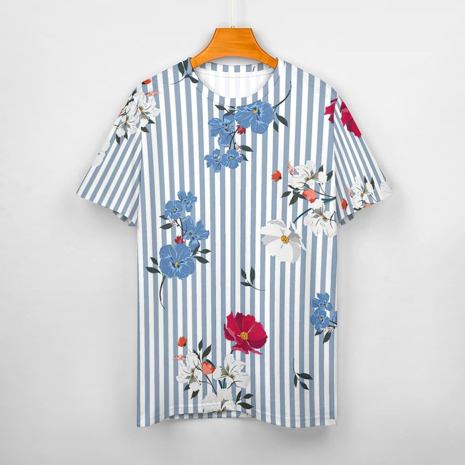 Mens T shirt Summer Rose Flower Pattern Cotton T-Shirt 3D Printed Casual Shirt Men's Crew Neck T-Shirt tee Casual tops Fashionable and cool summe