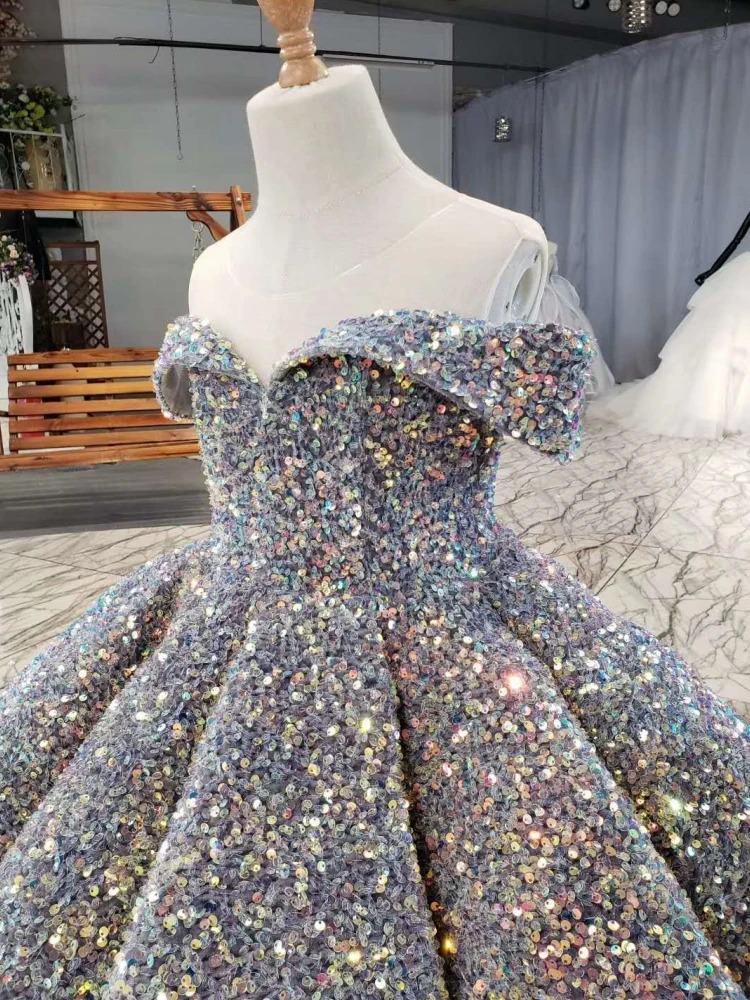 Flower Girl Dresses Ball Sparkly Sequins Beaded Party Princess Kids Pageant Gowns Piano Performance First Communion 241030