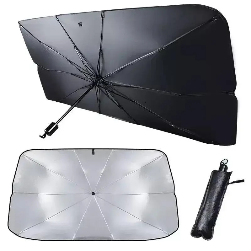 New Car Shield Sun Screen Front Block Protection Heat Insulation Telescc Umbrella Handle Can Be Bent Shading Curtain