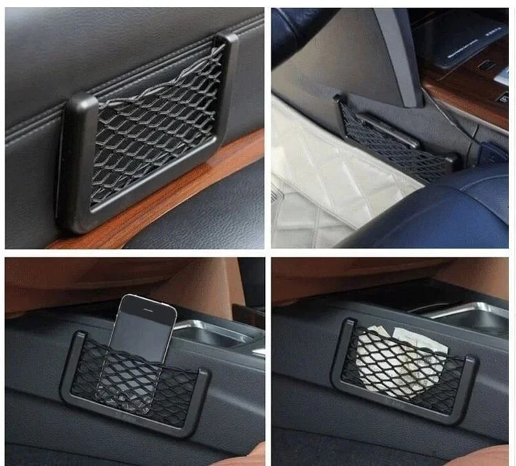 New Storage Bag Net Pocket Accessories For Girls Car Hanging Ornament Decoration Can Place The Phone Change Card