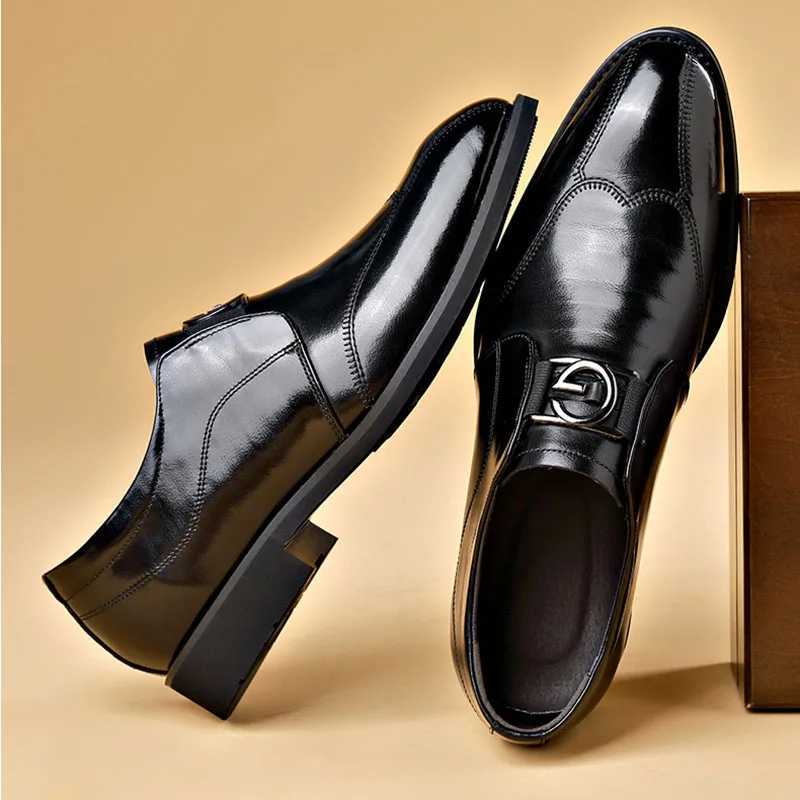 New Stylish Mens Pointed Oxford Wedding Leather Men Dress Shoes Gentleman Off Man Shoe Y250222