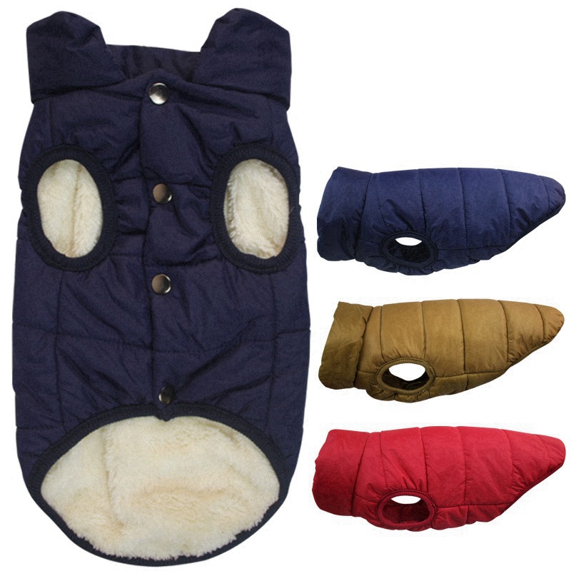 Winter Clothes Outdoor Cold Proof Warm Dog Jacket with Fleece Cotton Lining Chihuahua French Bulldog Puppy Clothing Coat Free shipping