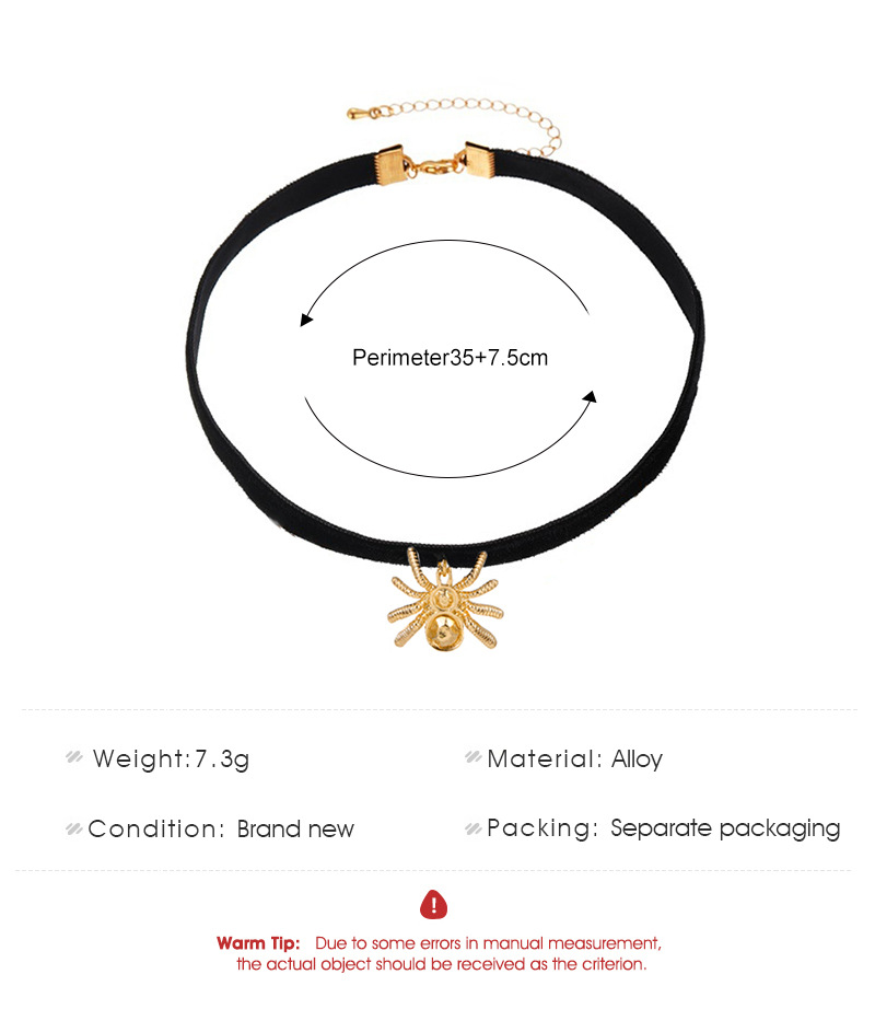 Elegant Black Spider Design Necklace for Gothic Fashion Lovers