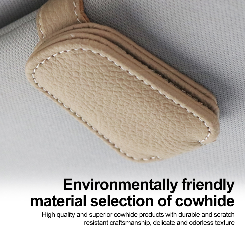 New Car Sun Clip Cards Case Auto Visor Sunglasses Bracket Holder Pu Leather Glasses Support