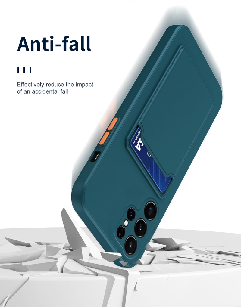 S25 FE Skin Feel Card Slot Soft TPU Cases For Samsung S25 Edge A36 A56 A26 A70 A16 A06 S24 Ultra A55 A35 A25 A15 A05 A05S S23 Plus A54 Credit ID Cards