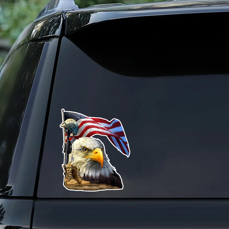 New Sticker Our Bald Eagle American Flag Waterproof Vinyl Decal Window Car Accessories