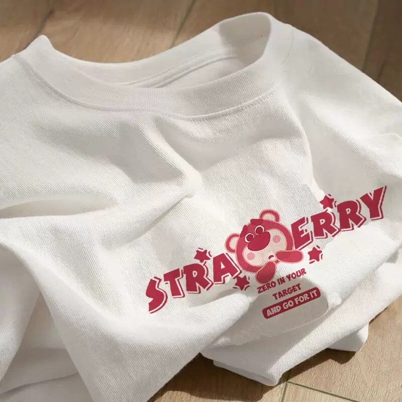 2025 American pure cotton short t-shirt for women's summer oversized loose and chubby mm half sleeved design feeling, niche white top