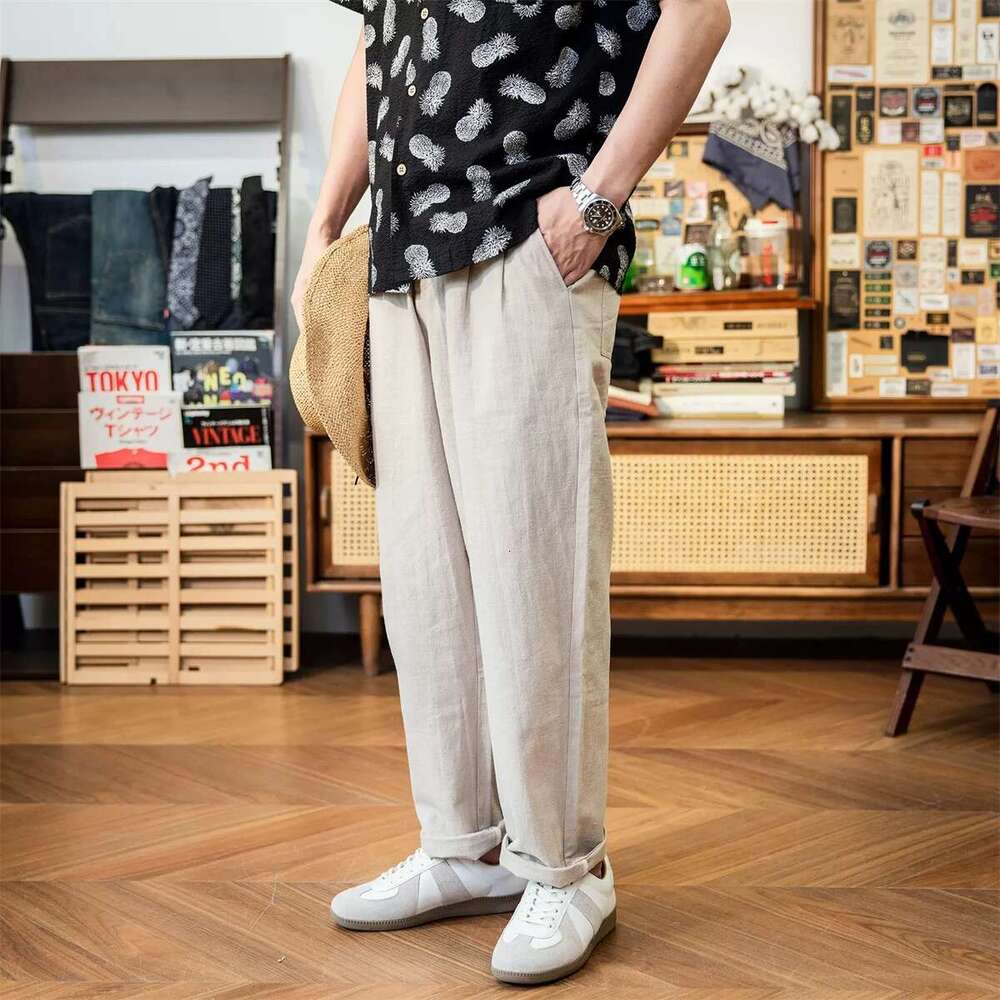 Red Tornado Old Money Aesthetic En Pants Men's Casual Pleated Trousers Loose Fit