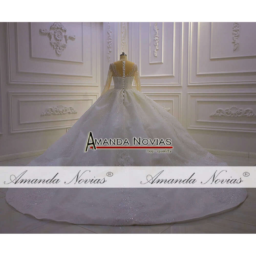 V-neck Long Sleeve New Style wedding Dress