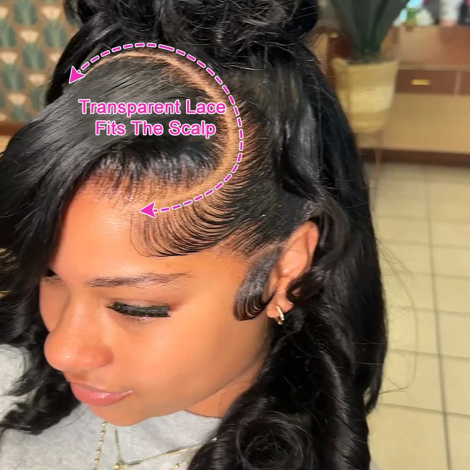 250 Density Brazilian Body Wave Short Bob 13x6 Transparent Front Human Hair Wigs HD Pre Plucked Synthetic Lace Frontal Wig For Women