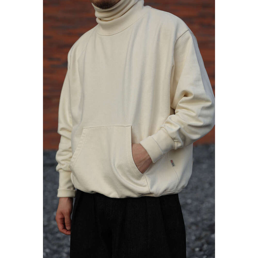 Second Order Men's Turtleneck Sweatshirt Oversized Pocket Solid Pullover