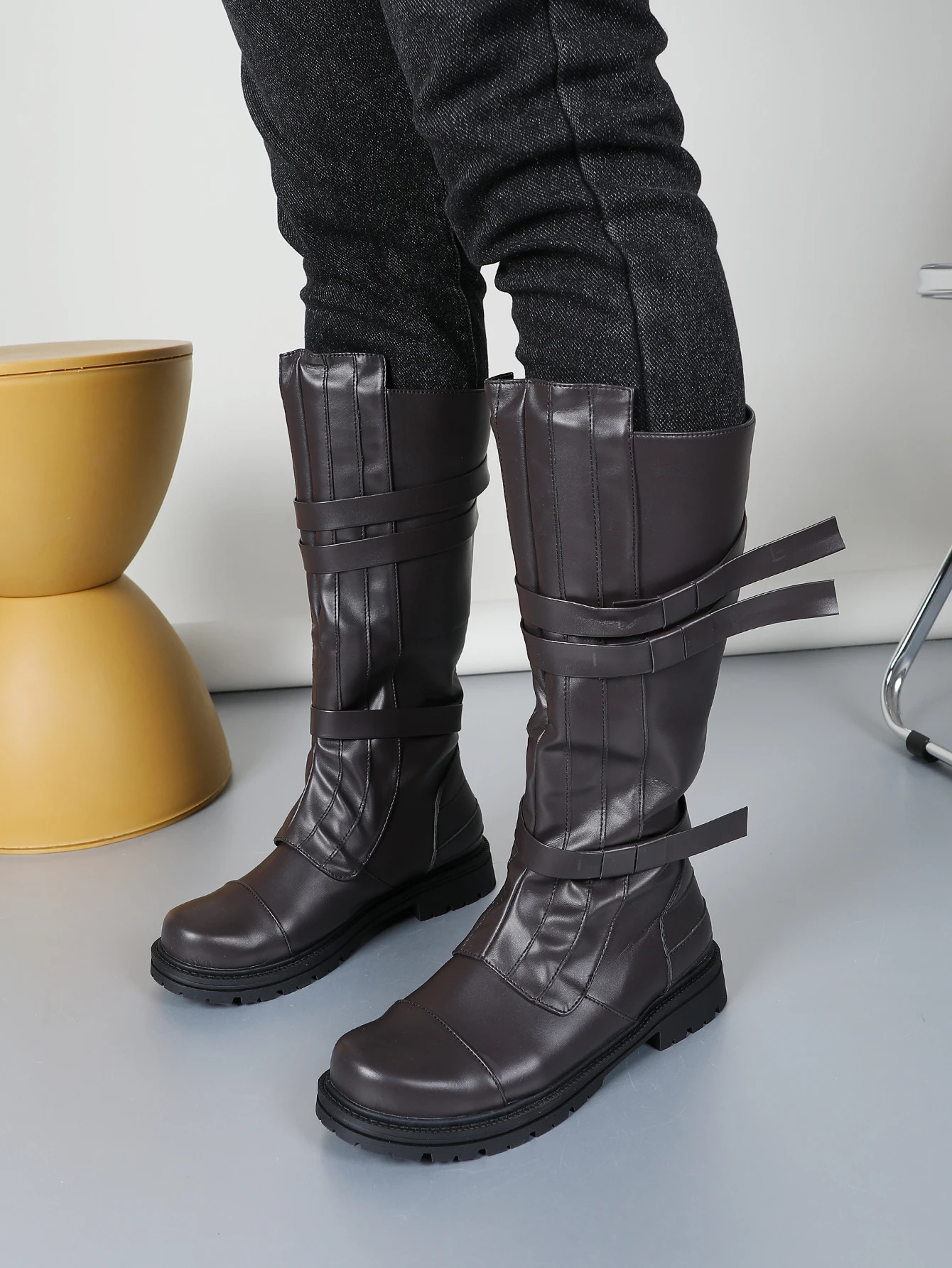 Knight Shoes Mens Role Playing Fantasy Black Brown Boots Movie Space War Clothing Accessories Adult Womens Fantasy Shoes 241031