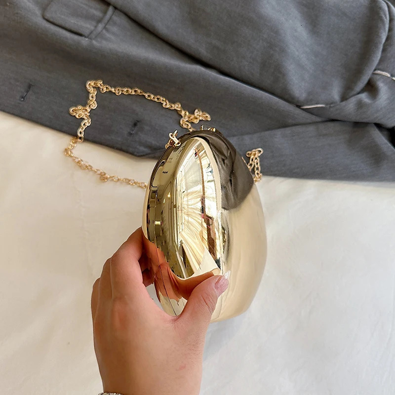 Shell lipstick Bag Smooth Mirror Acrylic Clutch Bag Womens Evening Party Bag Shiny Metal Shoulder Ten Font Small Wallet 241031
