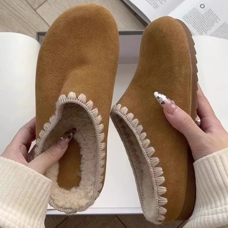 womens closed toe slider winter warm chlorine sandals womens retro fashion garden mule Clog slider 35-40 241031