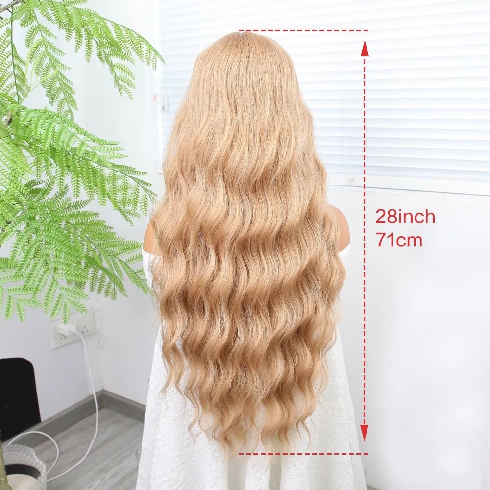 13x4.5 T Lace Deep Wave 180 Density Curly Wigs 28 Inch Silky Coloured Brazilian Water Wave Lace Front Wigs Pre Plucked Color Synthetic Frontal Wig For