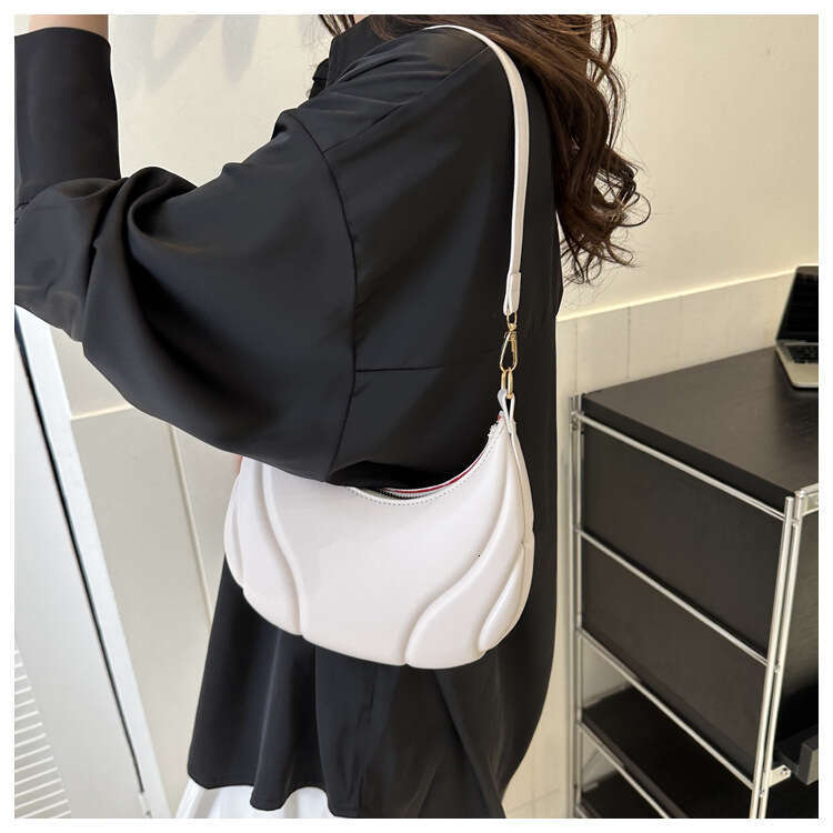Retro Solid Color Shoulder For Women Simple Leather Handbags Ladies Underarm Bags