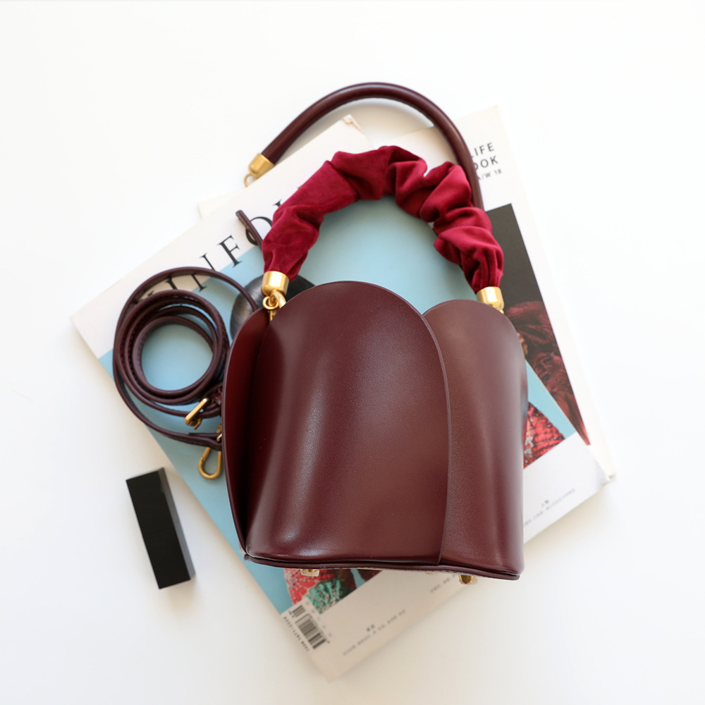 UBEL 2025 Mini Bucket Bag Women Solid Genuine Leather Ladies Crossbody Bags wer Shape Tote Handbags Purses
