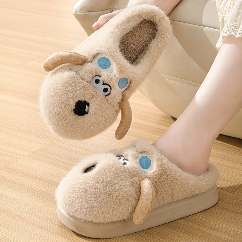 Pink womens home slider soft fashion winter mens thick soled indoor warm couple shoes anti slip flat cotton slider 241031