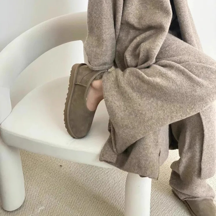 Women Fur Flats Platform Warm Snow Boots Suede Cozy Femme Loafer Shoes Winter Short Plush 241030 4