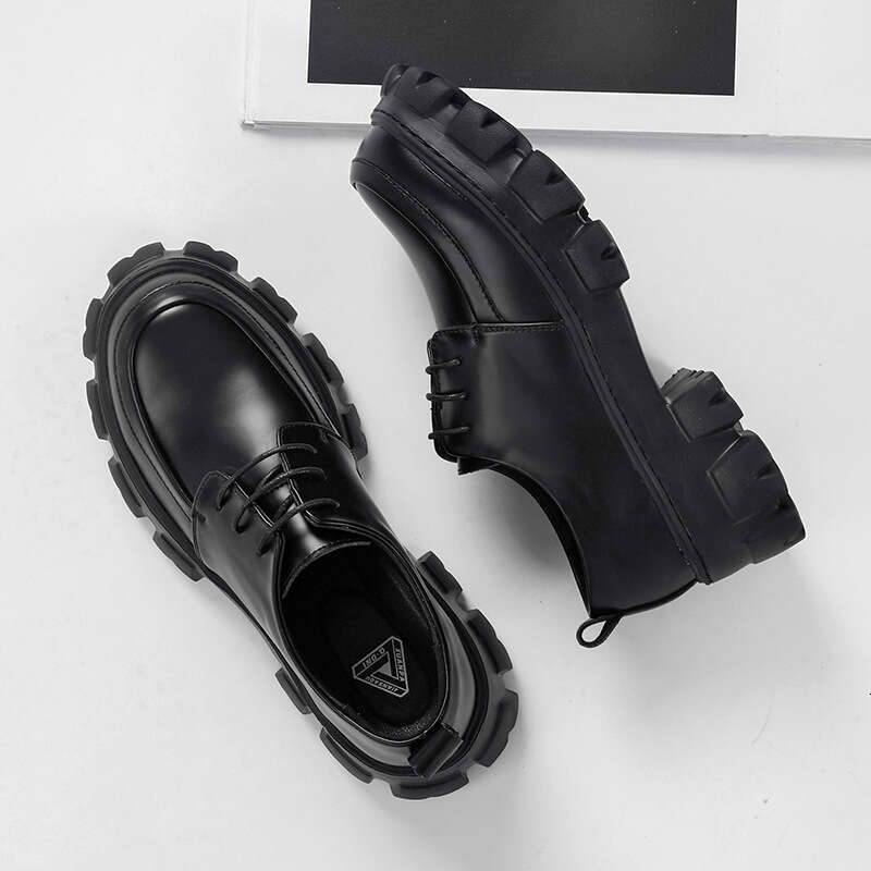 Male Leather Men 2023 New Chunky Platform Retro Work Spring Autumn Derby Shoes Highstreet Low Top Man Casual Flats 241107