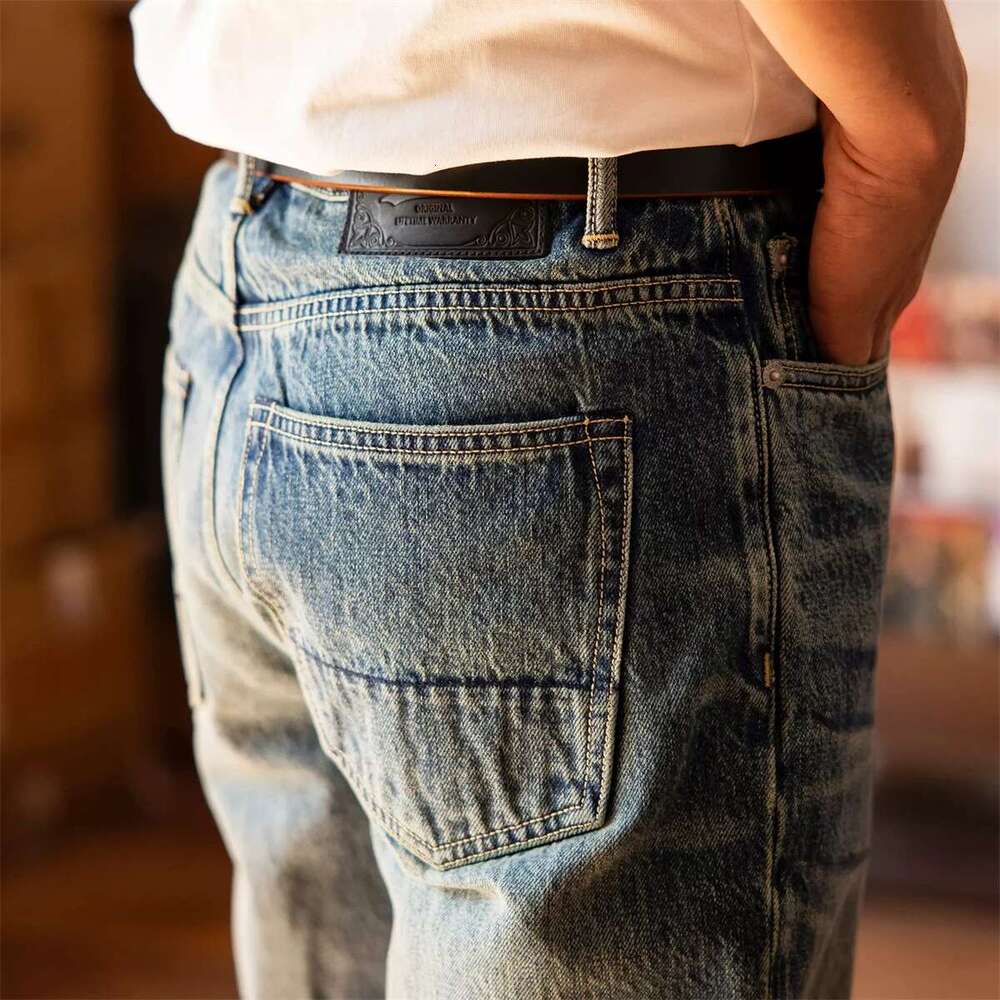Red Tornado Vintage Wash 705 Jeans Slightly Tapered Fit Light Blue Men's Casual Denim Pants