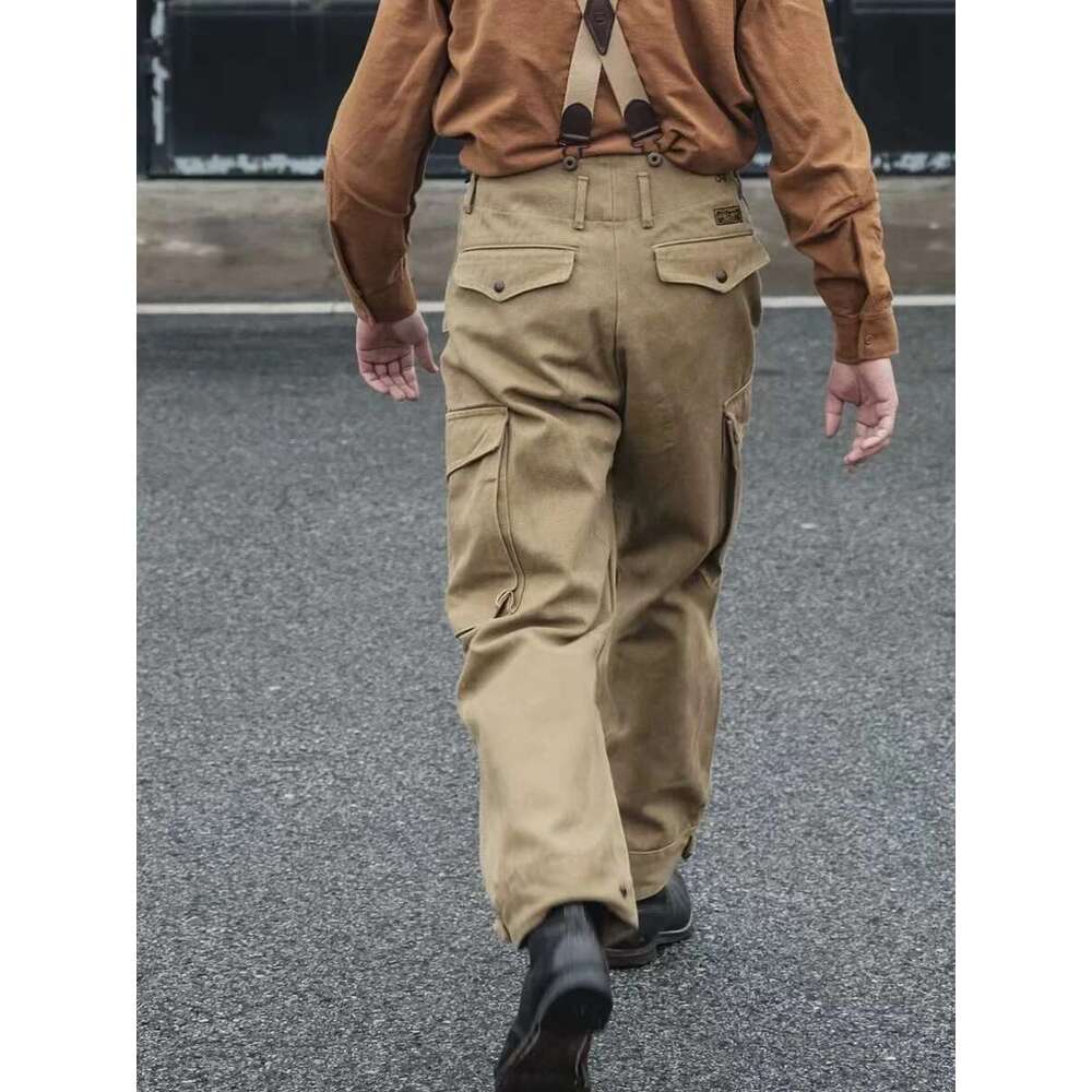Red Bronson A-10 Modified Flying Trousers 18Oz Twill High Waist Cargo Pants Ameki