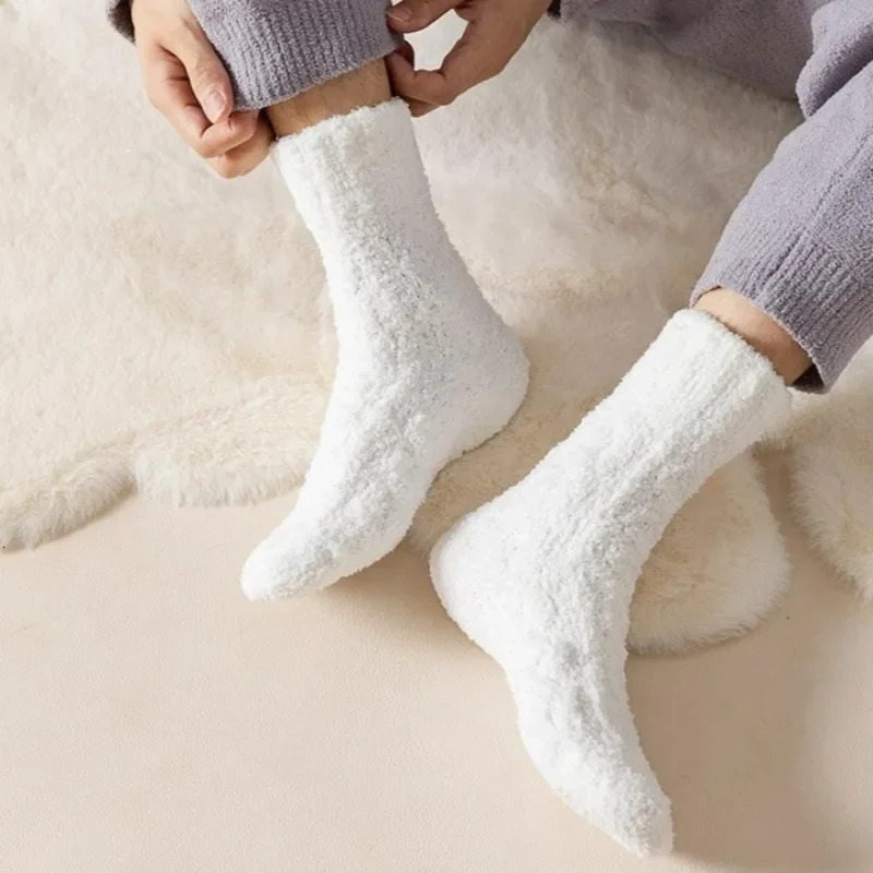 Winter Coral Fleece Warm Sock Anti Odor Comfortable Thick Plush Thermal Socks Outdoor Sports Foot Protection Anti Wear Hosiery 241031